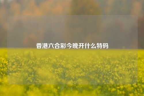 香港六合彩今晚开什么特码
